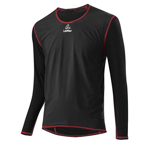 LÖFFLER Herren HR. Windstopper Shirt LA TRANSTEX Light, Schwarz/Rot, 54 von Löffler