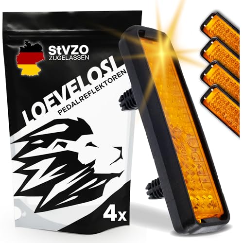 LOEVELOSI 4X Orange Pedalreflektoren Set StVZO-zugelassen, Einfache Montage, Robuster Kunststoff, Für Standard Fahrrad-Pedale Rückstrahler Fahrrad-Reflektoren & Leuchtclipse zum Nachrüsten LOEVELOSI 4X Orange Pedalreflektoren Set StVZO-zugelassen, Einfache Montage, Robuster Kunststoff, Für Standard Fahrrad-Pedale Rückstrahler Fahrrad-Reflektoren & Leuchtclipse zum Nachrüsten von LOEVELOSI