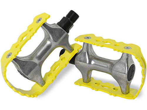 MTB Pedale aus Alu Anti-Rutsch Fahrradpedal Paar 9/16 Zoll Gewinde für Mountainbike/E-Bike/Trekking/City Fahrrad Pedal Set Aluminium Fahrradpedale Pedals EBike Fahrrad Fahrradpedalen rutschfest Gelb MTB Pedale aus Alu Anti-Rutsch Fahrradpedal Paar 9/16 Zoll Gewinde für Mountainbike/E-Bike/Trekking/City Fahrrad Pedal Set Aluminium Fahrradpedale Pedals EBike Fahrrad Fahrradpedalen rutschfest Gelb von LOEVELOSI