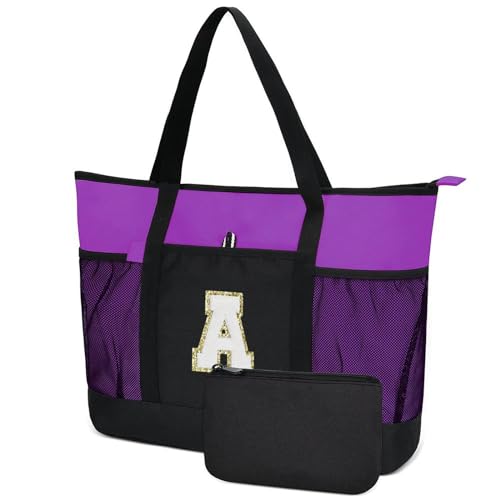 Initialen Tragetasche, Geburtstagsgeschenke für Frauen Personalisierte große wiederverwendbare Tragetaschen mit Griffen Personalisierte Krankenschwestern Tasche Mom Geschenke mit Lila A Initialen Tragetasche, Geburtstagsgeschenke für Frauen Personalisierte große wiederverwendbare Tragetaschen mit Griffen Personalisierte Krankenschwestern Tasche Mom Geschenke mit Lila A von LOKASS