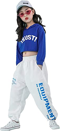 LOLANTA Mädchen Hip Hop Kleidung, Street Dance Outfit, Hoodie, Joggerhose Kinder Trainingsanzug Set, Blau, 13-15 Jahre, 170 LOLANTA Mädchen Hip Hop Kleidung, Street Dance Outfit, Hoodie, Joggerhose Kinder Trainingsanzug Set, Blau, 13-15 Jahre, 170 von LOLANTA