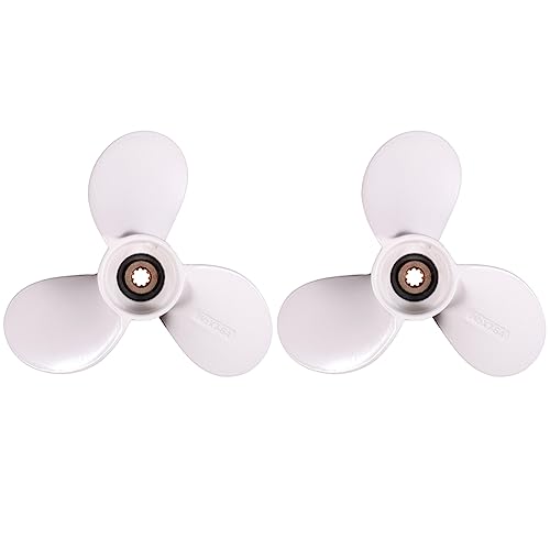 LOLPALONE 2 x Aluminium-Außenbordpropeller 3 x 7-1/2 x 7 für 4-6 PS 6E0-45943-00 von LOLPALONE