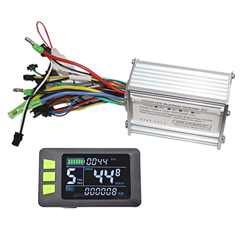 LOLPALONE 36V 48V 52V 60V 350W 18A bürstenloser Gleichstrom-Motorregler Ebike Controller P3C LCD Display Tachometer von LOLPALONE