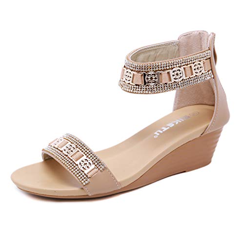 LONG-M Sandalen Große Größe Römischen Stil Vielseitige Erhöht Temperament Keil Turnschuhe Offene Spitze Sandalen,Apricot,39 LONG-M Sandalen Große Größe Römischen Stil Vielseitige Erhöht Temperament Keil Turnschuhe Offene Spitze Sandalen,Apricot,39 von LONG-M