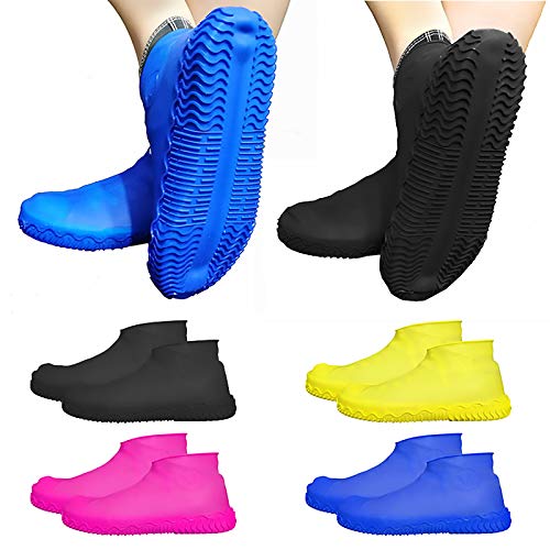 LONG-M Silikon Regenschuhe Abdeckungen Reusable Latex Wasserdicht Slip-Beständig Gummi Regen Boot Überschuhe Schuhe,Rot,L von LONG-M