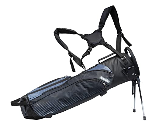 Longridge 7' Tri Lite Carry Golftasche - Schwarz/Silber von Longridge