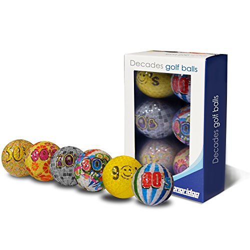 Longridge Decades Neuheit Golfbälle (6er-Pack) – gemischt Longridge Decades Neuheit Golfbälle (6er-Pack) – gemischt von Longridge