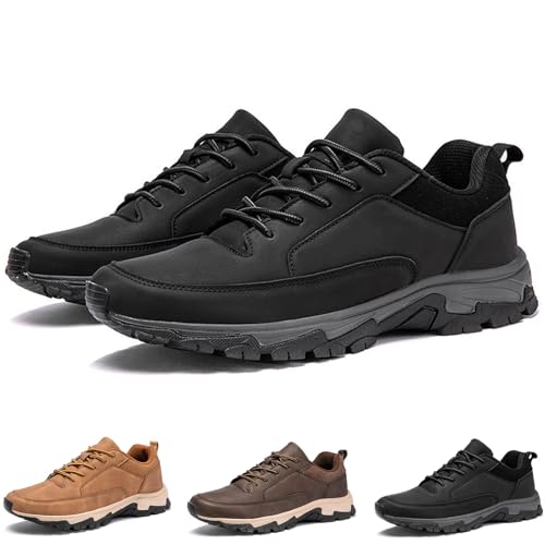 LONGTO Bestofoot Herrenschuhe, Bestofoot Orthopädische Herren-Sneaker, Bestofoot Slipper, Atmungsaktive, wasserdichte, rutschfeste, Bequeme Leder-Sneaker für Herren (Black,40) von LONGTO