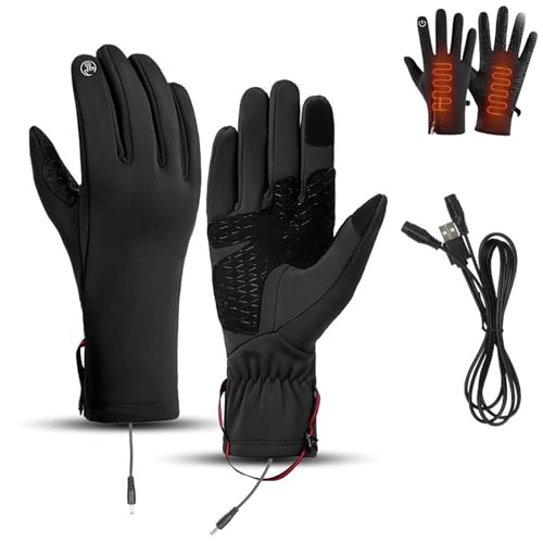 LONGTO Hygosport Beheizte Touchscreen-Handschuhe, Beheizte Handschuhe für Damen und Herren, Dazzlesport Outdoor-Sporthandschuhe, Cozyseasonco Thermo-Winterhandschuhe, Winddicht Wasserdicht (D,XL) von LONGTO