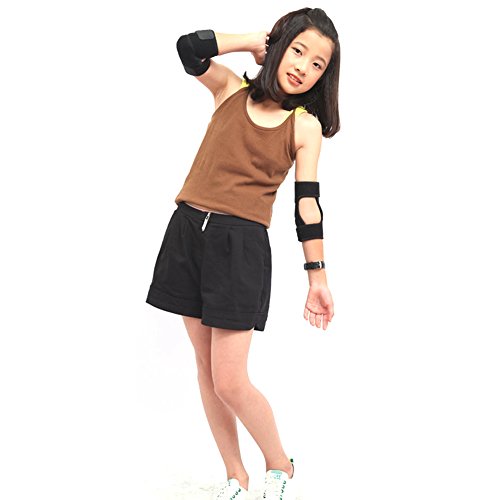 Ellenbogenschoner Kinder Ellenbogenbandage Verstellbarer Ellbogenschützer mit Klettverschluss Atmungsaktiver Armschoner mit Silikonkissen Junge Mädchen Stützbandage für Tanzen Skateboard Radfahren von LONTG