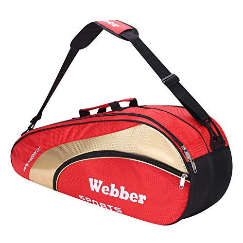 LONTG Badmintontasche für 3-6 Schläger Tragbare Schlägertasche Umhängetasche Große Kapazität Badminton Racketbag mit Schuhtasche Multifunktionale Sporttasche Schlägerhülle für Badminton Tennis Squash von LONTG