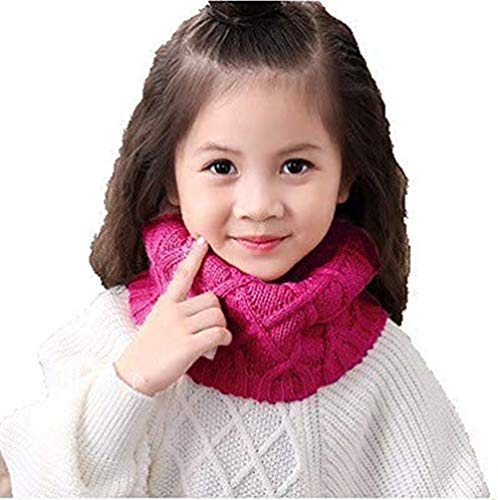 Winter Schal Kinder Strickschal Dicke Weiche Schlauchschal Wolle Rundschal Einfarbige Halstücher Warme Kinderschal Junge Mädchen Loop Schal Outdoor Sport Wandern Scarf Halswärmer als Geschenk von LONTG