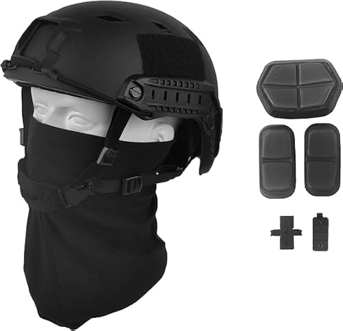 LOOGU Airsoft Helm Fast BJ Militärhelm Ops Core Schwarz Helm mit Kopftuch Taktischer Schutzhelm für Paintball Freizeit Outdoor Tactical Jagd Top Helmet LOOGU Airsoft Helm Fast BJ Militärhelm Ops Core Schwarz Helm mit Kopftuch Taktischer Schutzhelm für Paintball Freizeit Outdoor Tactical Jagd Top Helmet von LOOGU