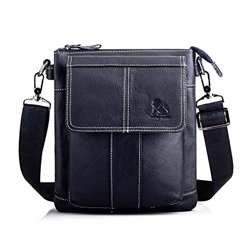 LOONGYOON Business Herren-Umhängetasche Lässige Mode Leder Crossbody Tasche Multi-Tasche Tragbare Reisetasche Kleiner Rucksack von LOONGYOON