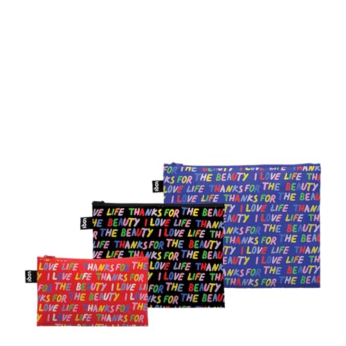 Love Life Blue, Black, Red Zip Pockets Love Life Blue, Black, Red Zip Pockets von LOQI