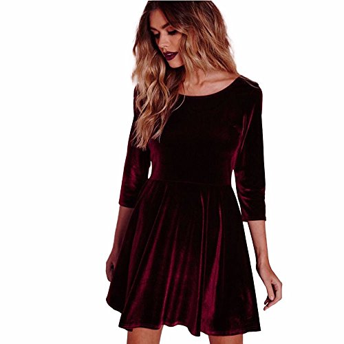 Samtkleid Damen Langarm -Cocktailkleid Damen Kurz -Mini Kleider Damen Elegant Minikleid A-Linie Winterkleid Swing Kleid Rundhals Freizeitkleid Hohe Taille Einfarbig Partykleid Abendkleid Herbst Samtkleid Damen Langarm -Cocktailkleid Damen Kurz -Mini Kleider Damen Elegant Minikleid A-Linie Winterkleid Swing Kleid Rundhals Freizeitkleid Hohe Taille Einfarbig Partykleid Abendkleid Herbst von LOSSLO