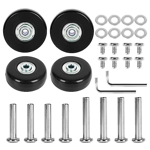 LOTOWELZON 4 Stück Set Gepäck-Ersatzrollen 40mm mit 6 mm Kugellagern Reparatur-Kits ABEC 608zz für Koffer und Inline Outdoor Skate und Caster Board (40x18mm/1.57"x0.7") von LOTOWELZON