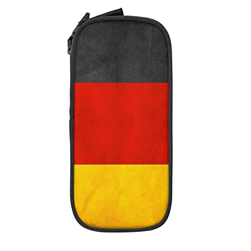 LOUJIN Doppellagiges Federmäppchen Deutschland Flagge Langlebig Schwarz Federmäppchen Große Kapazität Schreibwaren Aufbewahrungsbox für Mädchen Jungen, farbe, 5.0cm*10.5cm*20.5cm, Federmäppchen von LOUJIN