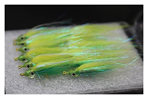 MINGSHAN 12 stücke 6 farben glänzend polar braten langsam sinkende lachsforelle steathead minnow fliegen fliegerfliegen locken fly set-size # 8(Green) von LOUPKC