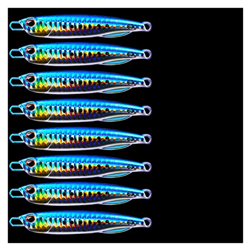 MINGSHAN 8 Teile/los Jigging locker Angelköder Metall Spinner Löffel Fisch Köder Jigs Japan Angelgerät Pesca Bass Thunfischforellen Set(Color:H No Hook 8 pcs,Size:50g) von LOUPKC