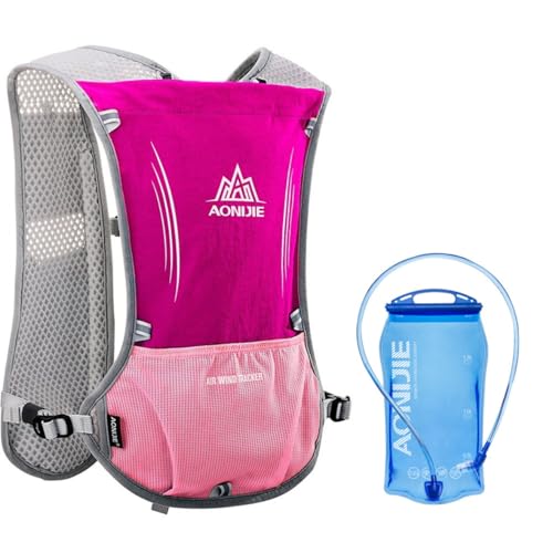 LOVARTS BEAUTY Laufrucksack Trinkrucksack 5L Leichter Laufen Rucksack Fahrradrucksack mit Optional Trinksystem für Damen Herren (Rosa mit 1.5LTrinkblase) von LOVARTS BEAUTY