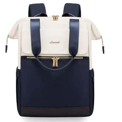 LOVEVOOK Rucksack Damen Blau, Schulrucksack Mädchen mit Laptopfach 15,6 Zoll, Rucksacktasche Damen 2 in 1, Wasserdichte Arbeitstasche Women elegant, Lehrertasche für Schule Uni Büro, Beige-Blau LOVEVOOK Rucksack Damen Blau, Schulrucksack Mädchen mit Laptopfach 15,6 Zoll, Rucksacktasche Damen 2 in 1, Wasserdichte Arbeitstasche Women elegant, Lehrertasche für Schule Uni Büro, Beige-Blau von LOVEVOOK