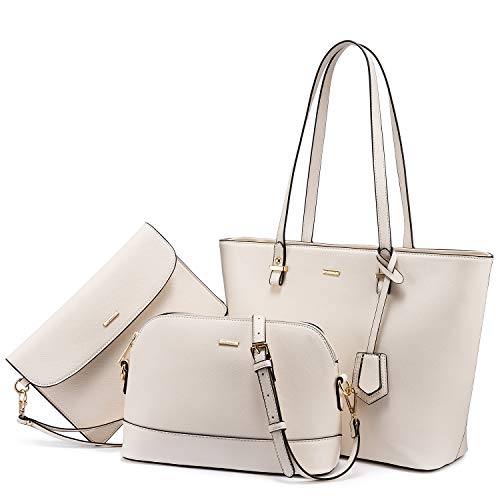 LOVEVOOK Handtasche Damen Schultertasche Shopper Tasche Tragetasche Damen Groß Designer Elegant Ümhängetasche Henkeltasche Set 3-teiliges Set - Beige LOVEVOOK Handtasche Damen Schultertasche Shopper Tasche Tragetasche Damen Groß Designer Elegant Ümhängetasche Henkeltasche Set 3-teiliges Set - Beige von LOVEVOOK