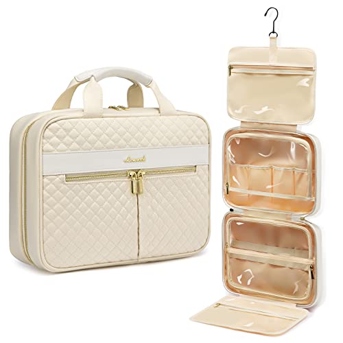 LOVEVOOK Kulturbeutel Damen, Kulturtasche zum aufhängen, Reise Waschtasche Kosmetiktasche Gross, Hanging Toiletry Bag Women, Wasserdichter Travel Make up Tasche Schminktasche, Wash Bag, Beige LOVEVOOK Kulturbeutel Damen, Kulturtasche zum aufhängen, Reise Waschtasche Kosmetiktasche Gross, Hanging Toiletry Bag Women, Wasserdichter Travel Make up Tasche Schminktasche, Wash Bag, Beige von LOVEVOOK