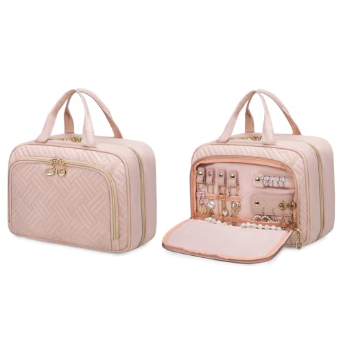 LOVEVOOK Kulturtasche Damen mit Separate Schmuckfach, Wasserdicht Kulturbeutel zum Aufhängen Faltbare Waschtasche Kosmetiktasche Groß mit 360°Drehbare Haken Waschbeutel für Damen Rosa LOVEVOOK Kulturtasche Damen mit Separate Schmuckfach, Wasserdicht Kulturbeutel zum Aufhängen Faltbare Waschtasche Kosmetiktasche Groß mit 360°Drehbare Haken Waschbeutel für Damen Rosa von LOVEVOOK