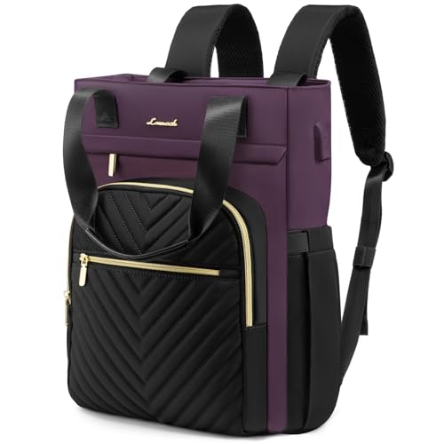 LOVEVOOK Laptop Rucksack Damen Elegant 15.6 Zoll 2 in 1 Handtasche Rucksack Wasserdicht Schulrucksack Mädchen Teenager mit Laptopfach Backpack Women mit USB Casual Daypacks für Uni Schule Reise Arbeit von LOVEVOOK