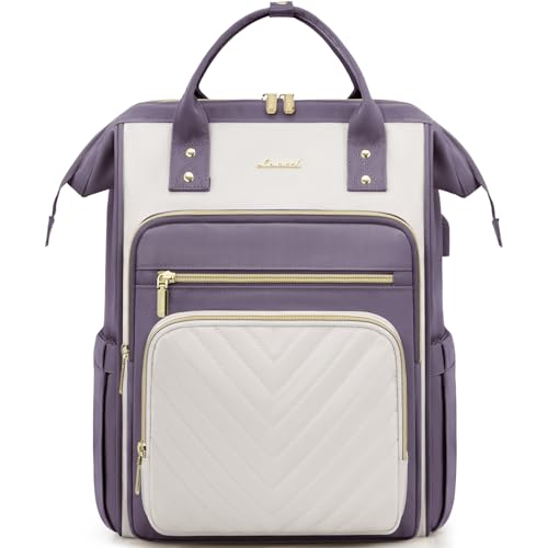 LOVEVOOK Rucksack Damen, 15,6 Zoll Laptop Schulrucksack Wasserdicht, Schultasche Mädchen Elegant Tagesrucksäcke Handtasche 2 in 1, Reiserucksack Arbeitstasche Lehrertasche für Uni Büro, Hellviolett LOVEVOOK Rucksack Damen, 15,6 Zoll Laptop Schulrucksack Wasserdicht, Schultasche Mädchen Elegant Tagesrucksäcke Handtasche 2 in 1, Reiserucksack Arbeitstasche Lehrertasche für Uni Büro, Hellviolett von LOVEVOOK
