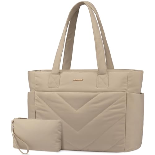 LOVEVOOK Laptoptasche Damen 15,6 Zoll, Handtasche Groß Shopper Tasche Arbeitstasche Puffer Bag, Lehrertasche Schultertasche Tote Handbags Women für Uni Business Schule, Khaki LOVEVOOK Laptoptasche Damen 15,6 Zoll, Handtasche Groß Shopper Tasche Arbeitstasche Puffer Bag, Lehrertasche Schultertasche Tote Handbags Women für Uni Business Schule, Khaki von LOVEVOOK