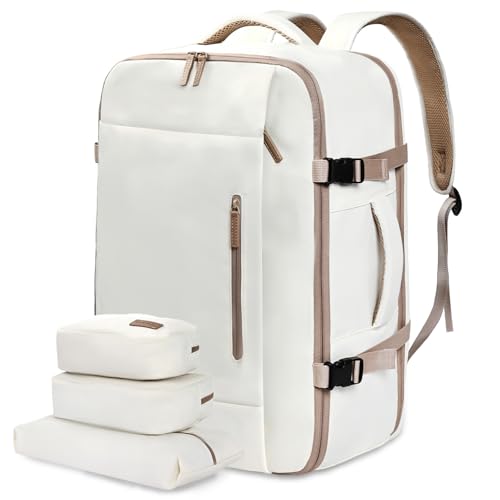 LOVEVOOK Reiserucksack Damen Herren Groß, 40L Handgepäck Rucksack mit 3 Packing Cubes, Wasserdicht Laptop Rucksack 17 Zoll Travel Backpack Weekender Cabin Bag für Reise Arbeit Wandern, Beige Khaki LOVEVOOK Reiserucksack Damen Herren Groß, 40L Handgepäck Rucksack mit 3 Packing Cubes, Wasserdicht Laptop Rucksack 17 Zoll Travel Backpack Weekender Cabin Bag für Reise Arbeit Wandern, Beige Khaki von LOVEVOOK