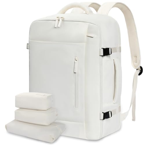 LOVEVOOK Reiserucksack Damen Herren Groß, 40L Handgepäck Rucksack mit 3 Packing Cubes, Wasserdicht Laptop Rucksack 17 Zoll Travel Backpack Weekender Cabin Bag für Reise Arbeit Wandern, Beige LOVEVOOK Reiserucksack Damen Herren Groß, 40L Handgepäck Rucksack mit 3 Packing Cubes, Wasserdicht Laptop Rucksack 17 Zoll Travel Backpack Weekender Cabin Bag für Reise Arbeit Wandern, Beige von LOVEVOOK