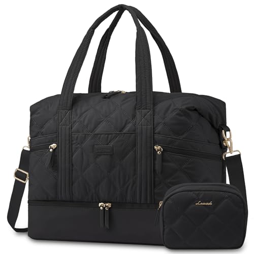 LOVEVOOK Reisetasche Damen, Leicht Puffer Weekender, Kliniktasche Geburt Mama Set, Groß Handgepäck mit Schuhfach & Nassfach, Travel Duffel Bag, Sporttasche für Flugzeug Reise Gym, Schwarz LOVEVOOK Reisetasche Damen, Leicht Puffer Weekender, Kliniktasche Geburt Mama Set, Groß Handgepäck mit Schuhfach & Nassfach, Travel Duffel Bag, Sporttasche für Flugzeug Reise Gym, Schwarz von LOVEVOOK