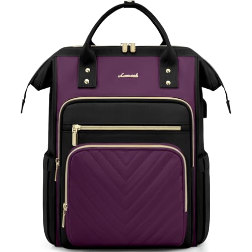 LOVEVOOK Rucksack Damen, 15,6 Zoll Wasserdicht Laptop Schulrucksack mit Laptopfach, Reiserucksack Tagesrucksack Arbeitstasche Elegant, Cityrucksack Travel Backpack Women für Reise Schule, Violett LOVEVOOK Rucksack Damen, 15,6 Zoll Wasserdicht Laptop Schulrucksack mit Laptopfach, Reiserucksack Tagesrucksack Arbeitstasche Elegant, Cityrucksack Travel Backpack Women für Reise Schule, Violett von LOVEVOOK