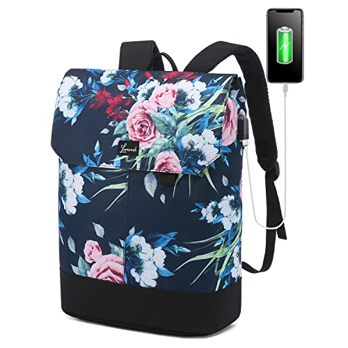 LOVEVOOK Rucksack Damen Elegant Daypack Wasserdichter Tagesrucksack mit Laptopfach 15,6 Zoll & Anti Diebstahl Tasche für Ausflüge, Uni, Schule u. Büro (Blau) von LOVEVOOK