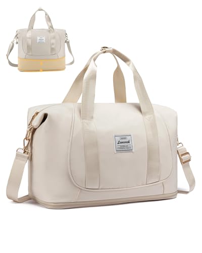 LOVEVOOK Ryanair Handgepäck Tasche 40x20x25, Erweiterbare Faltbare Cabin Bag für Flugzeug, Kleine ReisetascheTravel Bag Weekender Carry On Luggage für Damen Herren, Beige LOVEVOOK Ryanair Handgepäck Tasche 40x20x25, Erweiterbare Faltbare Cabin Bag für Flugzeug, Kleine ReisetascheTravel Bag Weekender Carry On Luggage für Damen Herren, Beige von LOVEVOOK