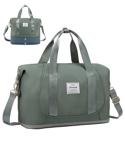 LOVEVOOK Ryanair Handgepäck 40x20x25, Erweiterbare Kleine Reisetasche Handgepäck Tasche für Flugzeug, Faltbare Cabin Travel Bag Weekender Carry On Luggage für Damen Herren, Grün LOVEVOOK Ryanair Handgepäck 40x20x25, Erweiterbare Kleine Reisetasche Handgepäck Tasche für Flugzeug, Faltbare Cabin Travel Bag Weekender Carry On Luggage für Damen Herren, Grün von LOVEVOOK