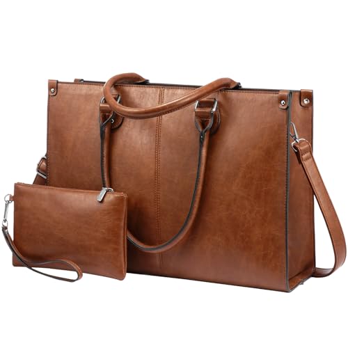 LOVEVOOK Laptoptasche Damen Handtasche Große 15.6 Zoll PU Leder Shopper Tasche Woman Shoulder Crossbody Tote Bag Arbeitstasche Aktentasche Umhängetasche für Business Lehrertasche Büro Schule, Braun LOVEVOOK Laptoptasche Damen Handtasche Große 15.6 Zoll PU Leder Shopper Tasche Woman Shoulder Crossbody Tote Bag Arbeitstasche Aktentasche Umhängetasche für Business Lehrertasche Büro Schule, Braun von LOVEVOOK