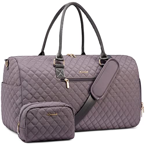 LOVEVOOK Sporttasche Reisetasche Damen, Weekender Travel Kliniktasche Geburt mit Kulturtasche Schuhfach Nassfach, Wasserdichte Gym Bag, Handgepäck Tasche für Flugzeug Reisen, Violett-grau LOVEVOOK Sporttasche Reisetasche Damen, Weekender Travel Kliniktasche Geburt mit Kulturtasche Schuhfach Nassfach, Wasserdichte Gym Bag, Handgepäck Tasche für Flugzeug Reisen, Violett-grau von LOVEVOOK