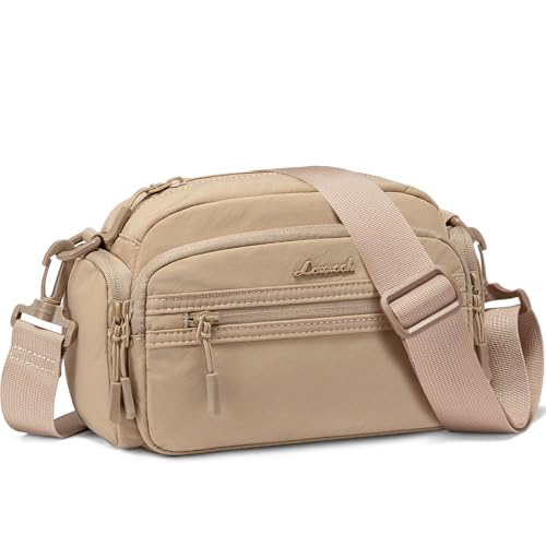 LOVEVOOK Umhängetasche Damen, Handtasche Klein Crossbody Bag, Bauchtasche mit Vielen Fächern Leichte Schultertasche Women Fashion Handy Tasche, Messenger Bag für Reisen Büro Party Elegante, Khaki LOVEVOOK Umhängetasche Damen, Handtasche Klein Crossbody Bag, Bauchtasche mit Vielen Fächern Leichte Schultertasche Women Fashion Handy Tasche, Messenger Bag für Reisen Büro Party Elegante, Khaki von LOVEVOOK