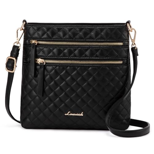 LOVEVOOK Umhängetasche Damen Crossbody Bag PU Leder Schultertasche Kleine Handtasche Damen Mittelgroß Shoulder Bag Women Fashion Handy Tasche Elegante für Reisen Büro Party Freizeit Schwarz LOVEVOOK Umhängetasche Damen Crossbody Bag PU Leder Schultertasche Kleine Handtasche Damen Mittelgroß Shoulder Bag Women Fashion Handy Tasche Elegante für Reisen Büro Party Freizeit Schwarz von LOVEVOOK
