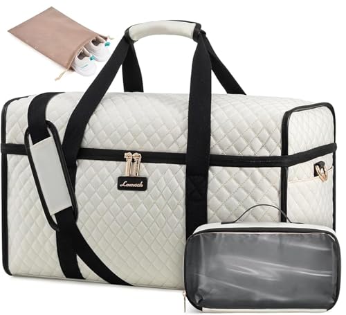 LOVEVOOK Reisetasche Weekender Damen, Große Öffnung Kliniktasche Geburt Handgepäck Reise Tasche Travel Duffle Bag mit Schuhtasche, Krankenhaustasche Sporttasche für Flugzeug Sport Gym, Beige LOVEVOOK Reisetasche Weekender Damen, Große Öffnung Kliniktasche Geburt Handgepäck Reise Tasche Travel Duffle Bag mit Schuhtasche, Krankenhaustasche Sporttasche für Flugzeug Sport Gym, Beige von LOVEVOOK