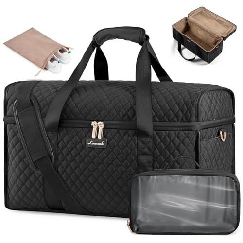 LOVEVOOK Reisetasche Damen, Große Öffnung Weekender Handgepäck Tasche Groß Travel Duffle Bag, Wasserdicht Kliniktasche Geburt Krankenhaustasche Sporttasche für Flugzeug Reise Sport Gym, Schwarz LOVEVOOK Reisetasche Damen, Große Öffnung Weekender Handgepäck Tasche Groß Travel Duffle Bag, Wasserdicht Kliniktasche Geburt Krankenhaustasche Sporttasche für Flugzeug Reise Sport Gym, Schwarz von LOVEVOOK