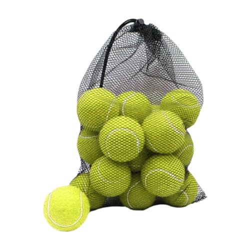 LOVIVER 18 Stück Tennisbälle, elastische Bälle, professionelle, verschleißfeste Trainingsbälle für den Innenbereich, Anfänger, Tennisbegeisterte, Sport, Gelb von LOVIVER