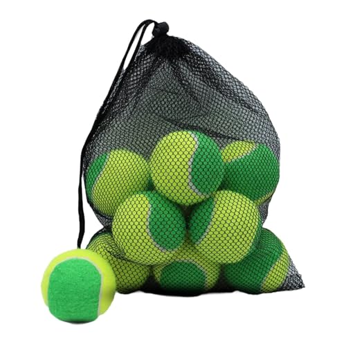 LOVIVER 18 Stück Tennisbälle, elastische Bälle, professionelle, verschleißfeste Trainingsbälle für den Innenbereich, Anfänger, Tennisbegeisterte, Sport, Grün Gelb von LOVIVER