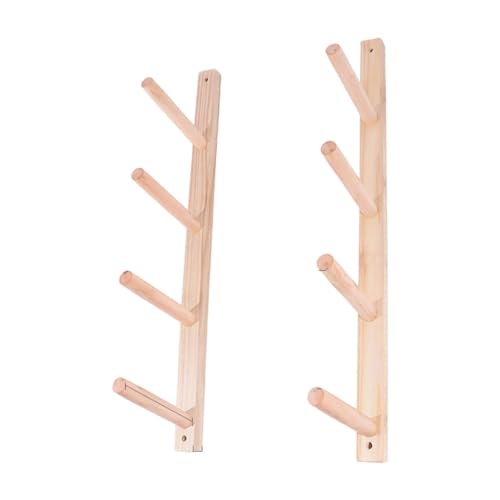 LOVIVER 2 Stück Holz-Yogamatten-Aufbewahrungsregal, Yogamattenhalter, Trainingsgeräte-Organisationswagen, Fitnessstudio-Organizer für Widerstandsbänder, 4-stufig von LOVIVER