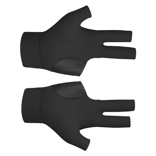 LOVIVER 2 Stücke DREI Finger Billard Pool Handschuhe Separaten, Schwarz rechts und Links von LOVIVER