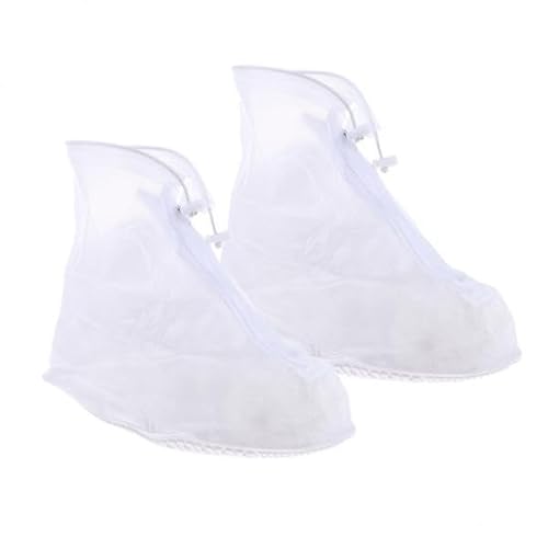 LOVIVER 2X wasserdichte Regen Schuhe Abdeckung Anti Slip Stiefel Wandern Bike Wiederverwendbare Überschuhe Weiß von LOVIVER